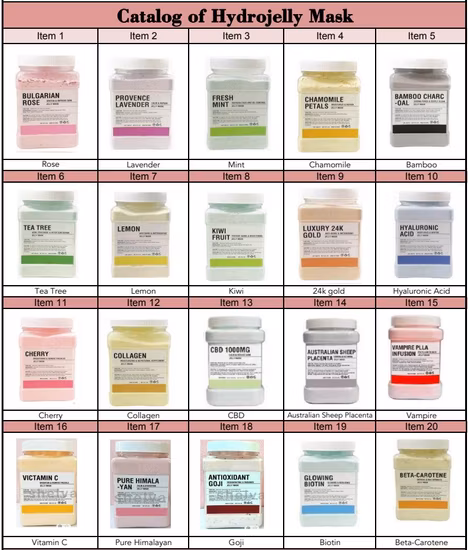 뷰티 페이스 650g 24K 골드 라벤더 불가리안 로즈 꽃잎 하이드로젤리 마스크 껍질 벗기기 모이스춰라이징 하이드로 페이셜 클레이 젤리 마스크 파우더